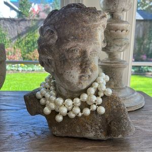 Kenneth J Lane HUGE! HTF Runway Triple Strand Pearl Necklace EUC!